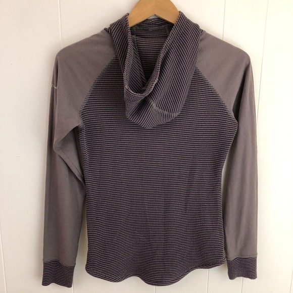Columbia Tunnel Style Hooded Pullover Plum Purple Top Women’s Medium Textured - Picture 8 of 10